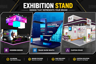 design exhibition booth stand, kiosk, event design, backdrops, food cart