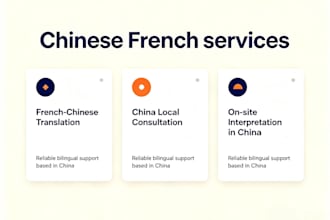 be french bilingual assistant and china local info support