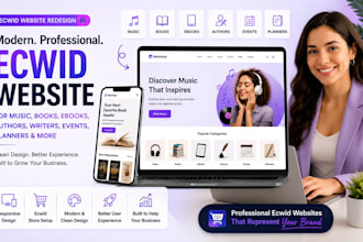 redesign ecwid music books ebooks authors writers event booking planners website