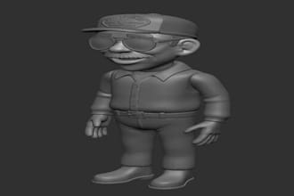 create 3d articulated model and 3d action figure stl for 3d printing