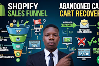 setup shopify abandoned cart recovery and sales funnel