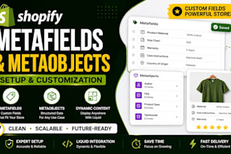 setup shopify metafields metaobjects and dynamic custom content