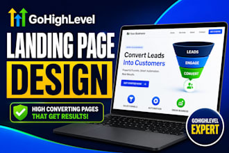 make gohighlevel landing page, ghl website design, go high level sales funnel