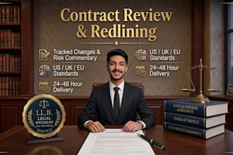 redline and review commercial contracts within 24 hours