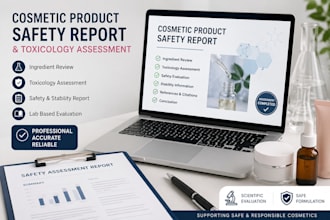 create cosmetic product safety report and toxicology assessment