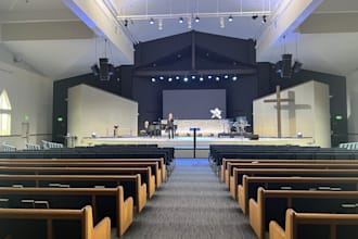 design church design, stage design, altar plan, elevation and site plan