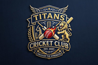 design a professional cricket logo for your sports team