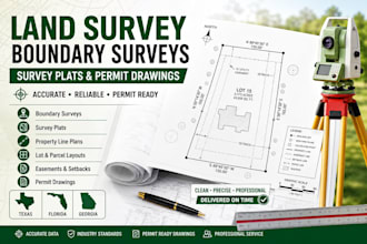 land survey boundary surveys texas florida georgia land surveyor permit drawings