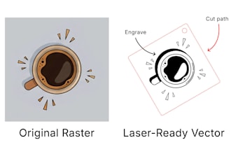 prepare precise vector files for laser cutting and engraving