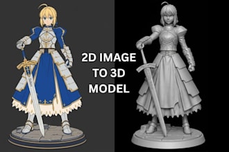 convert 2d image, photo to stl model, 2d to 3d modellng for 3d printing