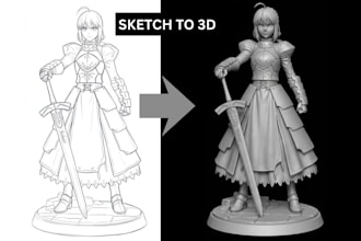 convert 2d image, photo to stl model, 2d to 3d modellng for 3d printing