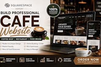 squarespace cafe coffee shop food bakery restaurant web design menu brand SEO