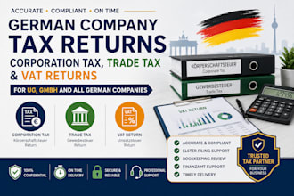 prepare corporation tax, trade tax and vat returns for german companies