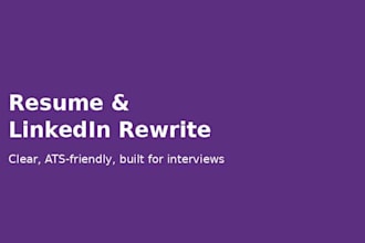 rewrite your resume and linkedin profile