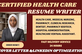 write healthcare, pharmacy, biotech and tourism resumes