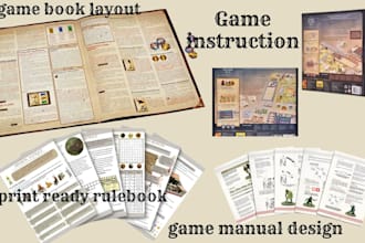 design board game rulebook tabletop game manual and player instruction guide