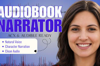 be your female fiction audiobook narration for acx audible, female voiceover