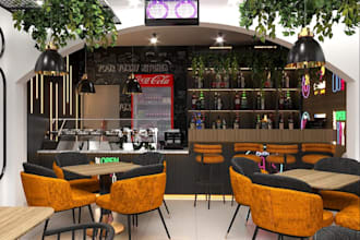 sketchup3d commercial modern lounge layout, restaurant,cafe design,cgi rendering