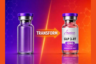 do peptide vial label product label design peptide label skincare vial label