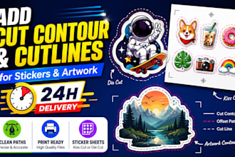 add cut contour and cutlines for stickers and artwork