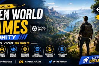 develop a custom 3d open world game in unity