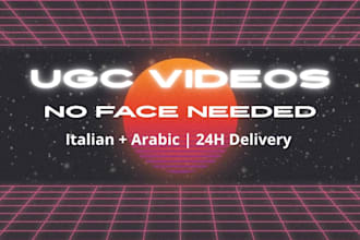create viral faceless ugc videos in italian and arabic