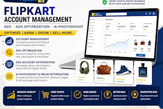 manage and optimize your flipkart account,SEO and ads to grow sales