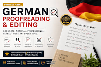 professionally proofread and edit your german text for flawless grammar