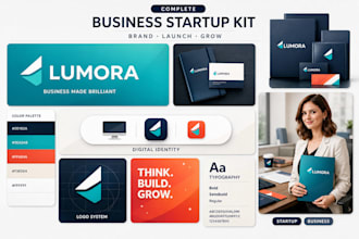 design a business startup kit with branding, templates and marketing assets