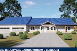 design barndominium and pole barn house plans and floor plan renderings