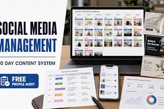 do monthly social media management with content creation and scheduling
