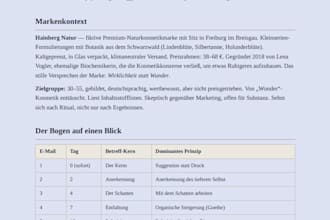 german one page websites with conversion texts