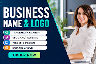 brand name, business name, company name and slogan