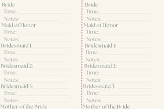 create a personalized bridal beauty planner