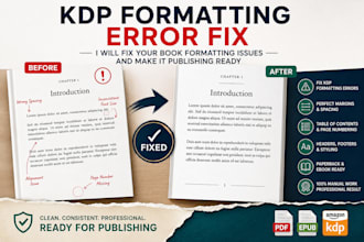 fix your amazon KDP book formatting errors and prepare it for publishing