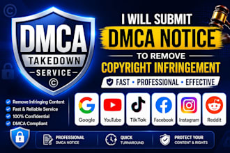 send dmca takedown notice to remove copyright infringement