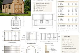 do detail framing drawing and cut list for sheds and barn houses