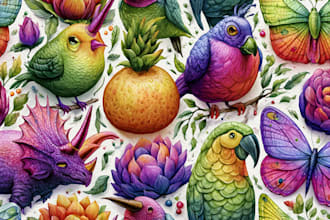 create unique watercolor seamless pattern design