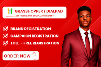 do grasshopper dialpad a2p 10dlc tcr campaign registration