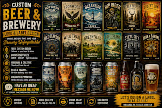 create a beer label for growler, pint glass, can or bottle