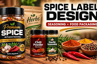 design spice labels, seasoning labels and food packaging for your brand
