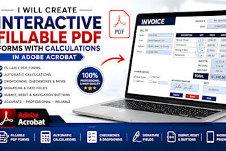 create interactive fillable pdf form in adobe acrobat with calculation