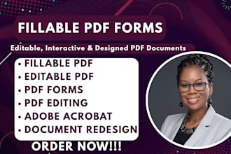 create fillable PDF forms, editable PDF and redesign documents in adobe