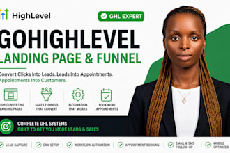 gohighlevel website design, ghl landing page sales funnel