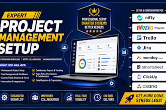setup project management nifty zoho trello jira monday smartsheet clickup asana