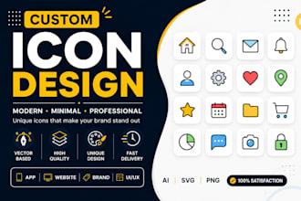 design custom minimalist icons for your app, website