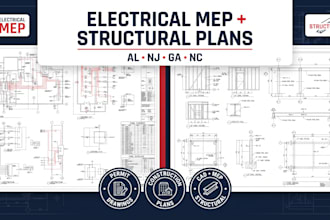 do electrical mep plan structural engineering drawings for al, nj, ga, nc