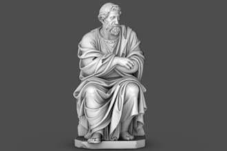 sculpt statue,mythologic statues and figurines,realistic ancient monuments,stl