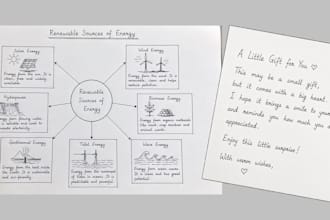 handwrite your letter, note, message or custom text