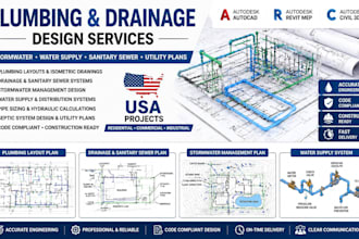 design plumbing drainage stormwater water supply autocad revit mep plans USA